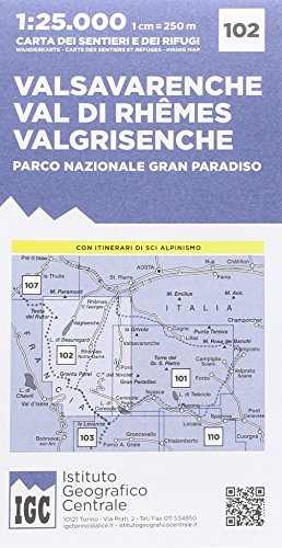 Stock image for IGC Italien 1 : 25 000 Wanderkarte 102 Valsavarenche for sale by Blackwell's
