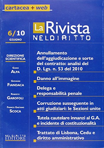 Beispielbild fr La rivista di Neldiritto (2010): 6 zum Verkauf von Buchpark