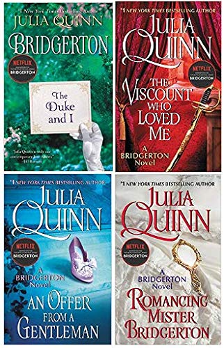 Stock image for Bridgerton Series 4 Books Set by Julia Quinn (The Duke and I, Viscount Who Loved Me, Offer From a Gentleman, Romancing Mister Bridgerton) for sale by Lucky's Textbooks
