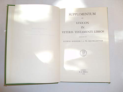 9789004036031: Supplementum ad Lexicon in Veteris Testamenti libros