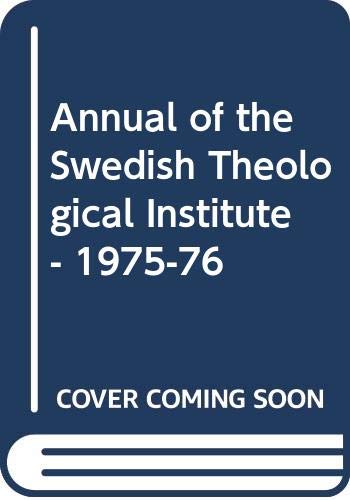Imagen de archivo de Annual of the Swedish Theological Institute, vol. X a la venta por Windows Booksellers