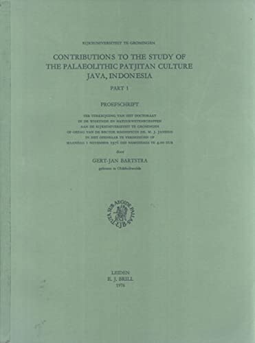 9789004047822: Contributions to the Study of the Palaeolithic Patjitan Culture, Java, Indonesia: Part 1