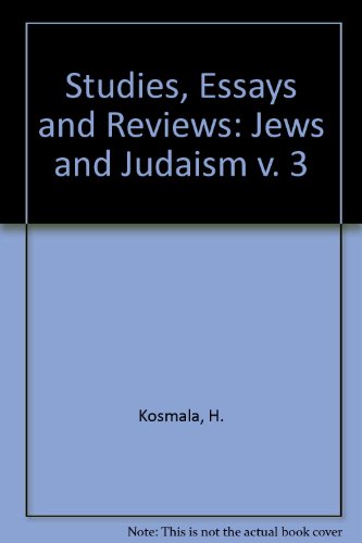 Beispielbild fr Studies, Essays and Reviews. Volume 3: Jews and Judaism. zum Verkauf von Kloof Booksellers & Scientia Verlag
