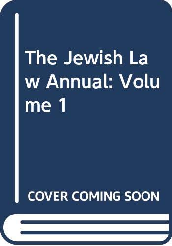 Stock image for The Jewish Law Annual: v. 1 for sale by A Squared Books (Don Dewhirst)