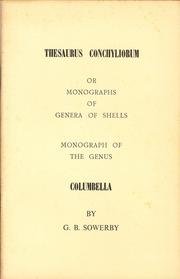 Beispielbild fr Columbella. Thesaurus Conchyliorum or Monographs of Genera of Shells. Monograph of the Genus, volume 1 zum Verkauf von Zubal-Books, Since 1961