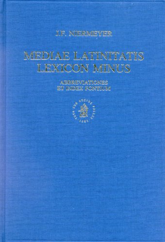 9789004071087: Mediae Latinitatis Lexicon Minus: Lexique Latin Medieval - Francais/Anglais/a Medieval Latin-French/English Dictionary : Abbreviationes Et Index Fon