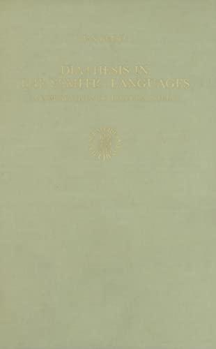 Beispielbild fr Diathesis in the Semitic Languages: A Comparative Morphological Study (Studies in Semitic Languages and Linguistics, 14) Rets zum Verkauf von Storm Mountain Books