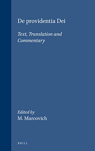 9789004090903: de Providentia Dei: Text, Translation and Commentary by M. Marcovich: 10 (Vigiliae Christianae, Vol 10)