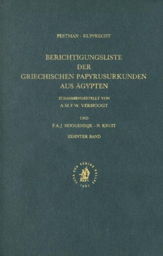 Stock image for Berichtigungsliste (Berichtigungsliste Der Griechischen Papyrusurkunden Aus Agypten , Vol 10) (German Edition) for sale by Books From California