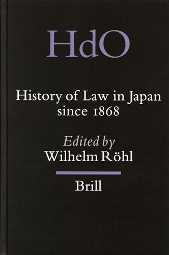 9789004131644: History Of Law In Japan Since 1868 (Handbook Of Oriental Studies Section Five (Japan), 12)