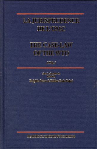 Stock image for La Jurisprudence de l'OMC / the Case-Law of the WTO: 1998-1 (French Edition) for sale by Moe's Books