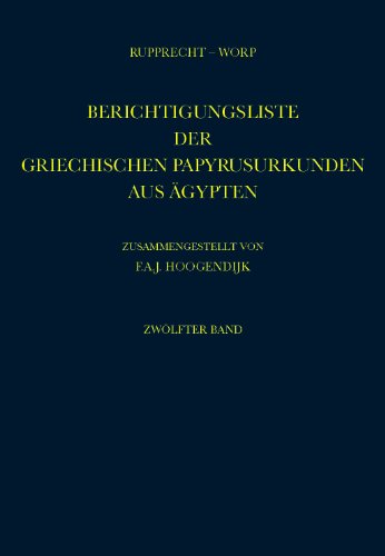 Stock image for Berichtigungsliste Der Griechischen Papyrusurkunden Aus gypten for sale by Revaluation Books