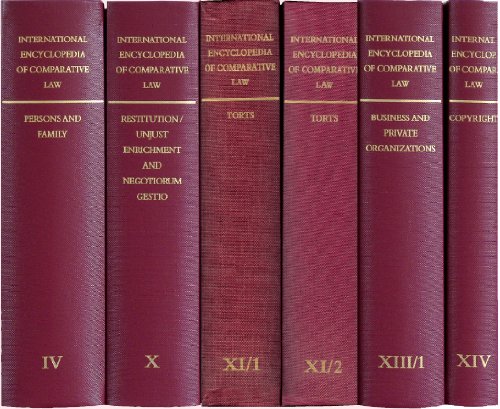 9789004163096: International Encyclopedia of Comparative Law: Restitution/Unjust Enrichment and Negotiorium Gestio