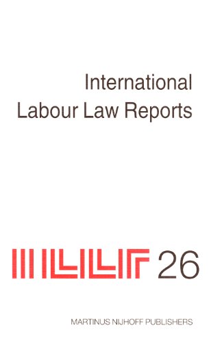 Stock image for International Labour Law Reports Volume 26 for sale by Revaluation Books