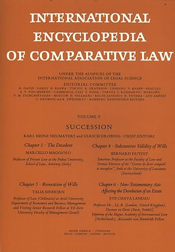 9789004364806: International Encyclopedia of Comparative Law: Succession