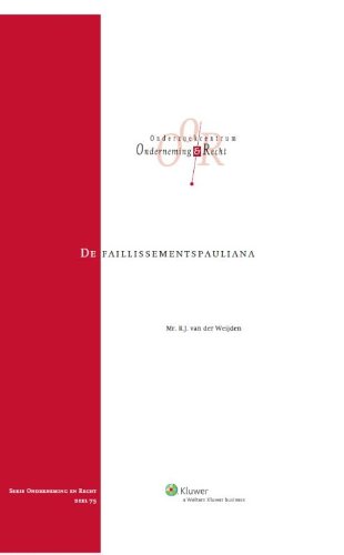 9789013110036: De faillissementspauliana (Onderneming en recht)