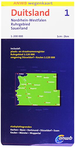 Beispielbild fr Duitsland 1: Nordrhein-Westfalen, Ruhrgebied, Sauerland schaal 1:200.000 (ANWB wegenkaart) zum Verkauf von medimops