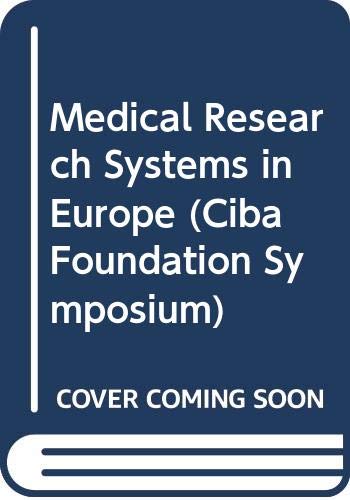 9789021940229: Medical Research Systems in Europe (Ciba Foundation Symposium)