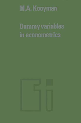 Stock image for Dummy variables in econometrics (Tilburg Studies in Economics) for sale by BookHolders