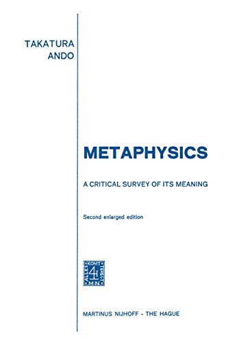 9789024700073: Metaphysics: A Critical Survey of Its Meaning