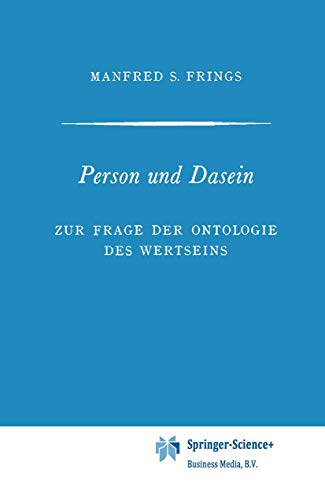 Imagen de archivo de Person und Dasein. (Phaenomenologica) (German Edition) a la venta por Zubal-Books, Since 1961