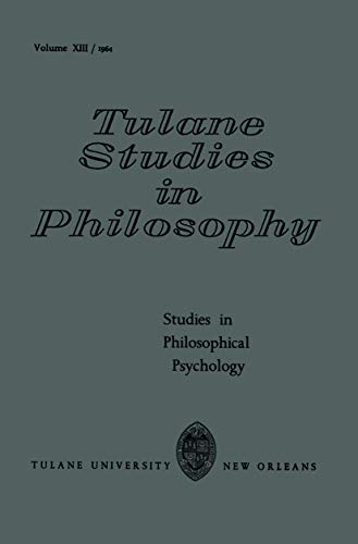 9789024702879: Studies in Philosophical Psychology: 13 (Tulane Studies in Philosophy)