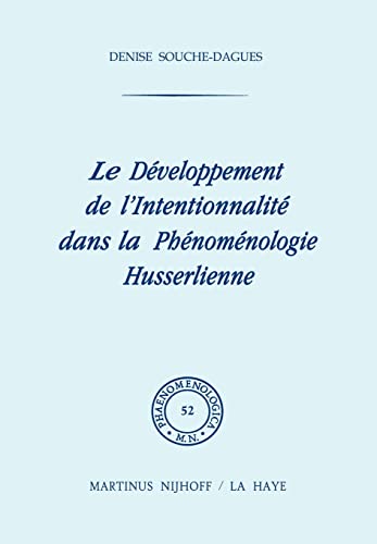 Imagen de archivo de Le Developpement de l'Intentionnalite dans la Phenomenologie Husserlienne a la venta por Albion Books