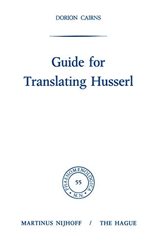 9789024714520: Guide for Translating Husserl (Phaenomenologica): 55
