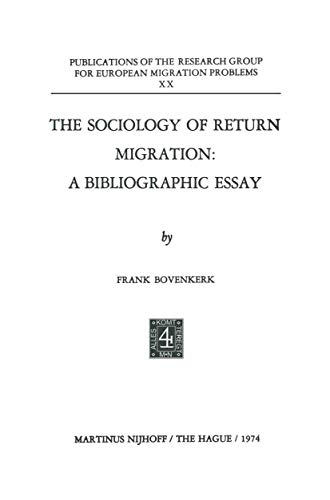 Stock image for The sociology of return migration : a bibliographic essay. for sale by Kloof Booksellers & Scientia Verlag