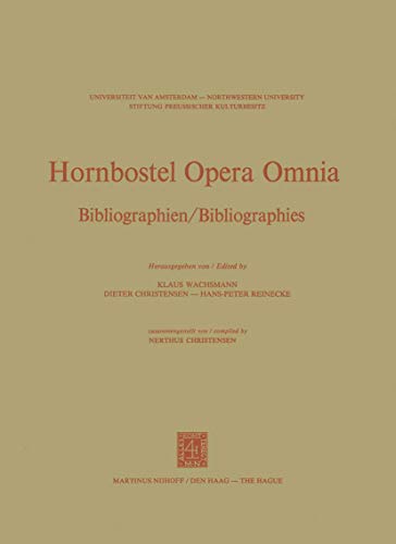 9789024718054: Hornbostel Opera Omnia: Bibliographien/Bibliographies: 2 (Hornborstel Opera Omnia)