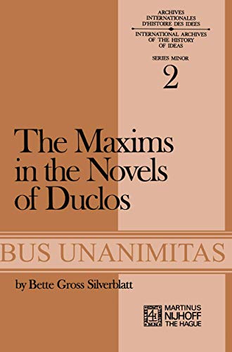 Stock image for The Maxims in the Novels of Duclos for sale by Chiron Media