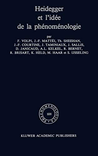 9789024735860: Heidegger Et L'Idee De LA Phenomenologie: Phaenomenologica, Vol 108