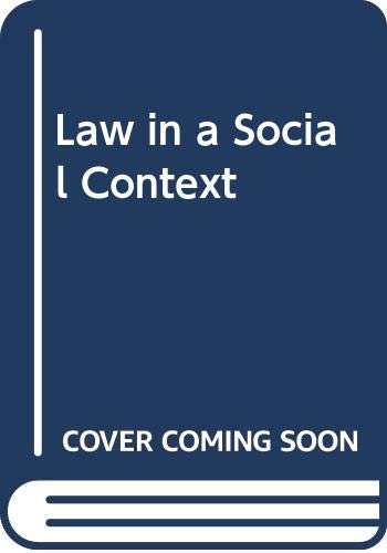 Beispielbild fr Law in a social context : Liber Amicorum honouring Prof. Lon. L. Fuller. zum Verkauf von Kloof Booksellers & Scientia Verlag