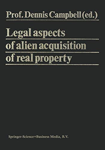 Beispielbild fr Legal aspects of alien acquisition of real property. zum Verkauf von Kloof Booksellers & Scientia Verlag