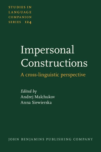 Imagen de archivo de Impersonal Constructions: A Cross-linguistic Perspective a la venta por Revaluation Books