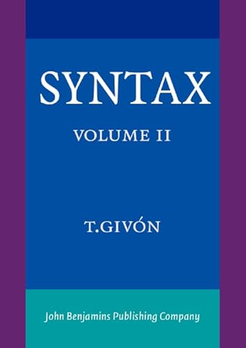 Stock image for Syntax: An Introduction. Volume II for sale by Smith Family Bookstore Downtown