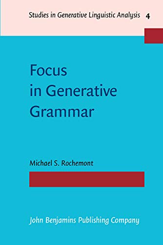 Imagen de archivo de Focus in Generative Grammar (Studies in Generative Linguistic Analysis) a la venta por HPB-Red