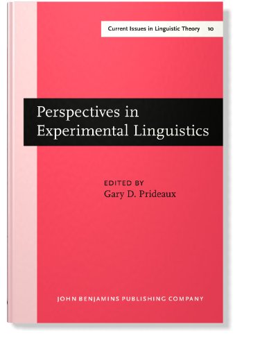 Beispielbild fr Perspectives in Experimental Linguistics : Papers from the University of Alberta Conference on Experimental Linguistics, Edmonton, 1-14 Oct. 1978 zum Verkauf von Better World Books