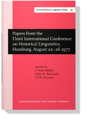 Stock image for Papers from the Third International Conference on Historical Linguistics, Hamburg, August 22-26 1977 for sale by Better World Books Ltd