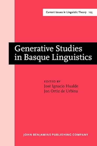 Stock image for Generative Studies in Basque Linguistics. for sale by Revaluation Books