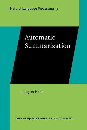 Beispielbild fr Automatic Summarization (Natural Language Processing) zum Verkauf von Books From California