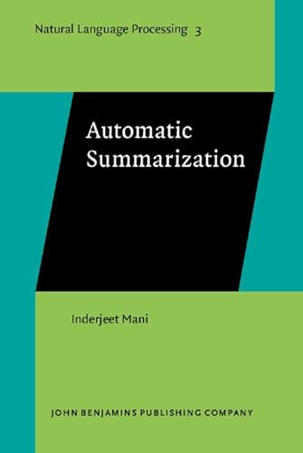 Imagen de archivo de Automatic Summarization (Natural Language Processing) a la venta por Books From California