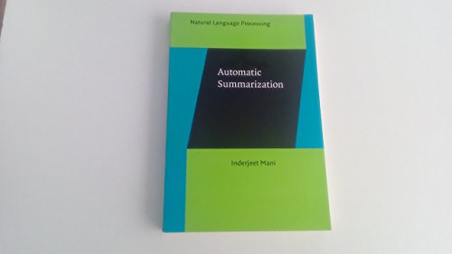 Stock image for Automatic Summarization (Natural Language Processing) for sale by HPB-Red