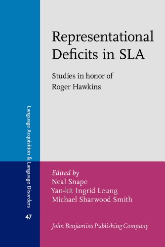 Beispielbild fr Representational Deficits in SLA: Studies in honor of Roger Hawkins (Language Acquisition and Language Disorders) zum Verkauf von Books From California