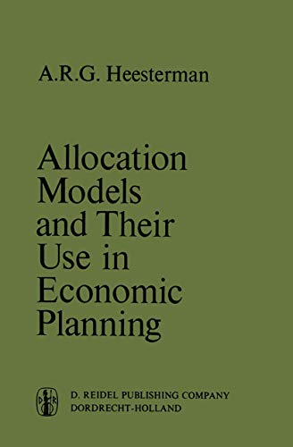 Beispielbild fr Allocation Models and Their Use in Economic Planning zum Verkauf von Ammareal