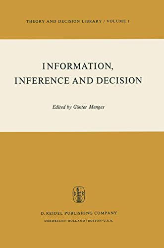 Stock image for Information, Inference and Decision for sale by Row By Row Bookshop