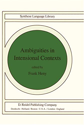 Stock image for Ambiguities in Intensional Contexts (Studies in Linguistics and Philosophy, book 12) for sale by Recycle Bookstore