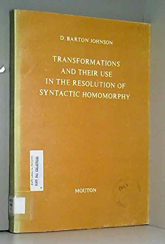 Imagen de archivo de Transformations and Their Use in the Resolution of Syntactic Homomorphy, Prepositional of Constructions in Contemporary Standard Russian a la venta por Better World Books: West