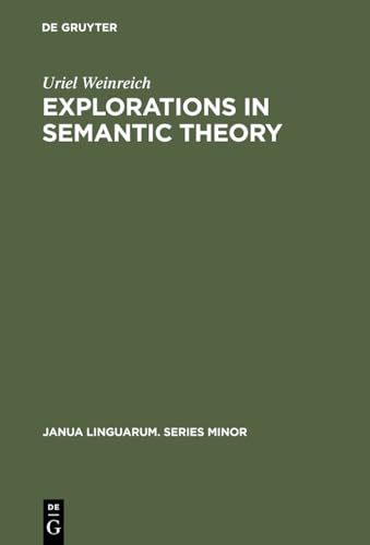 Beispielbild fr Explorations in Semantic Theory zum Verkauf von G. & J. CHESTERS