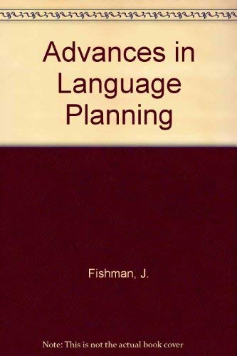 Stock image for Advances in Language Planning for sale by Hippo Books